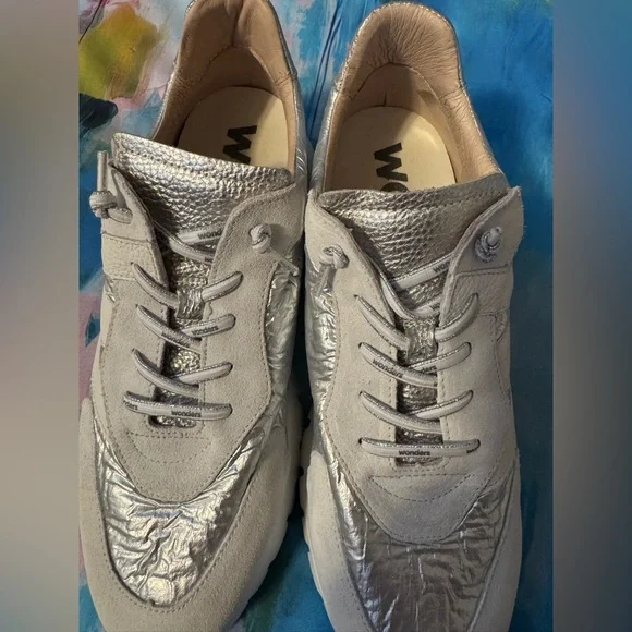 Wonders Oslo Sneaker White Blanco Silver Celestial Neutral Platform - Picture 10 of 10